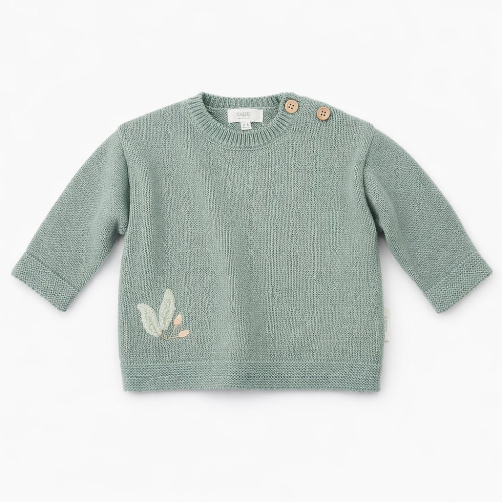Baby Knit Sweater - DUSTY BLUE
